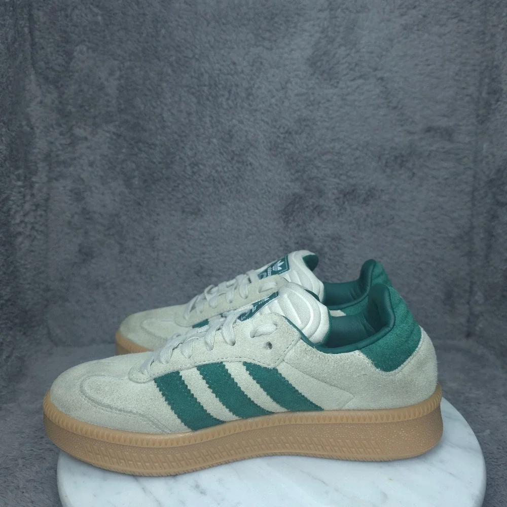 Adidas Samba XLG Sneakers Mens 6.5 Beige Green Gum Platform JQ9886